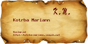 Kotrba Mariann névjegykártya