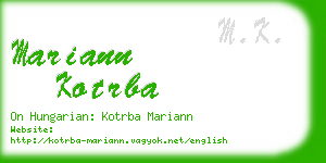 mariann kotrba business card